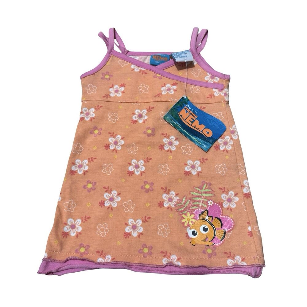 Vintage Finding Nemo Disney 18 Month Dress NWT Cotton Orange Pink Cute